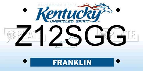 Z12SGG Kentucky License Plate