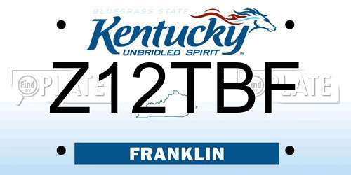 Z12TBF Kentucky License Plate