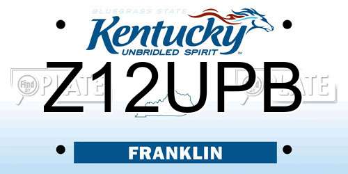 Z12UPB Kentucky License Plate