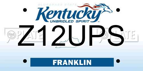 Z12UPS Kentucky License Plate
