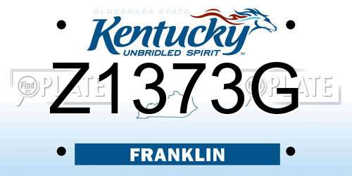 Z1373G Kentucky License Plate