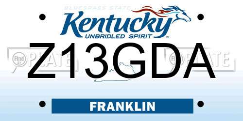 Z13GDA Kentucky License Plate