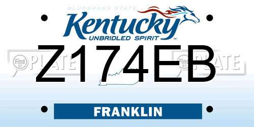 Z174EB Kentucky License Plate