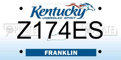 Z174ES Kentucky License Plate