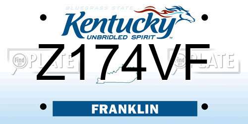 Z174VF Kentucky License Plate