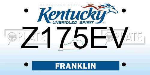 Z175EV Kentucky License Plate