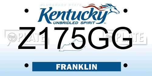 Z175GG Kentucky License Plate
