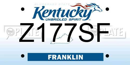 Z177SF Kentucky License Plate