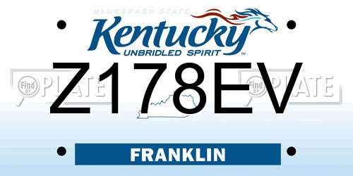Z178EV Kentucky License Plate