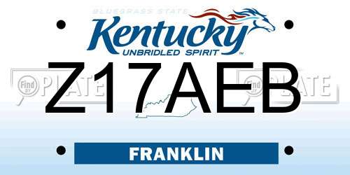 Z17AEB Kentucky License Plate