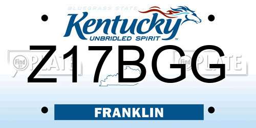 Z17BGG Kentucky License Plate