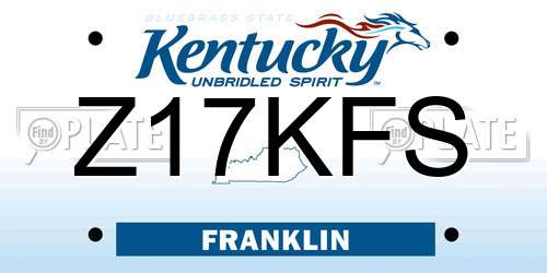 Z17KFS Kentucky License Plate