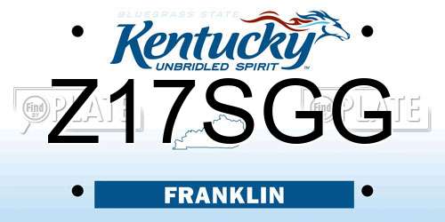 Z17SGG Kentucky License Plate