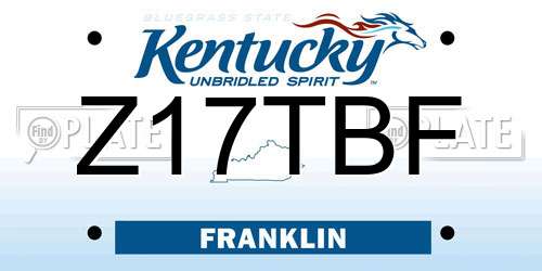 Z17TBF Kentucky License Plate