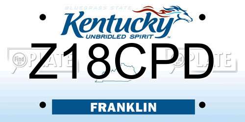 Z18CPD Kentucky License Plate