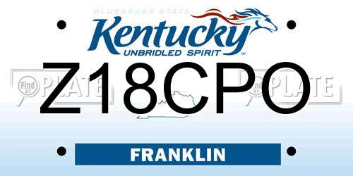 Z18CPO Kentucky License Plate