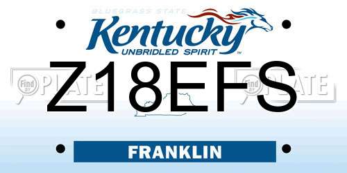 Z18EFS Kentucky License Plate