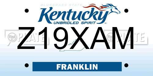 Z19XAM Kentucky License Plate