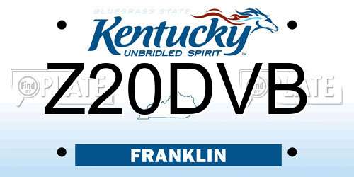 Z20DVB Kentucky License Plate