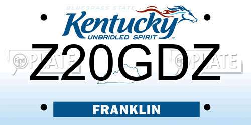Z20GDZ Kentucky License Plate
