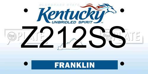 Z212SS Kentucky License Plate