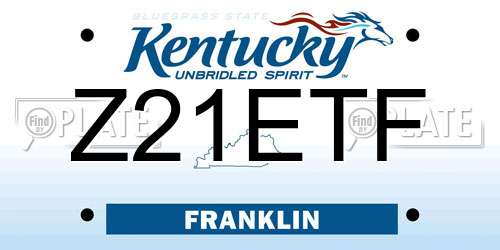 Z21ETF Kentucky License Plate