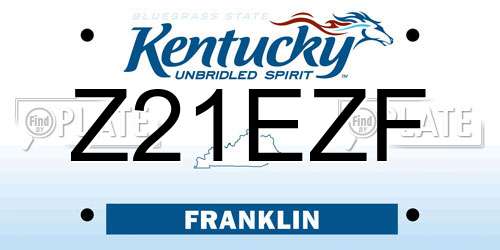 Z21EZF Kentucky License Plate