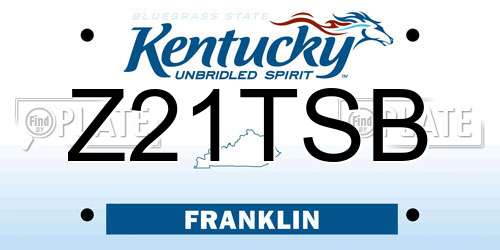 Z21TSB Kentucky License Plate