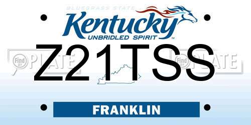 Z21TSS Kentucky License Plate
