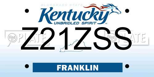 Z21ZSS Kentucky License Plate