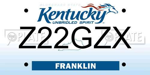 Z22GZX Kentucky License Plate