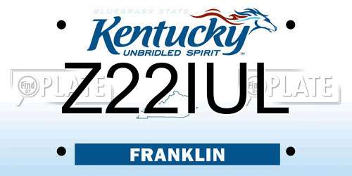 Z22IUL Kentucky License Plate