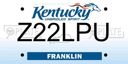 Z22LPU Kentucky License Plate