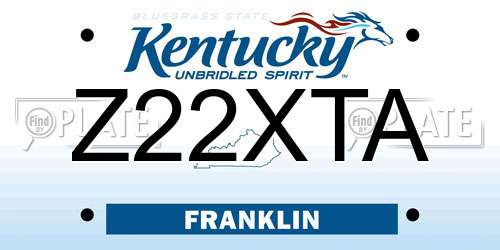 Z22XTA Kentucky License Plate