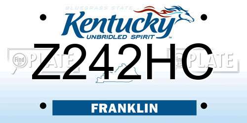 Z242HC Kentucky License Plate