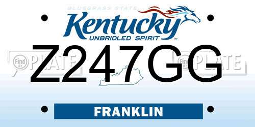 Z247GG Kentucky License Plate