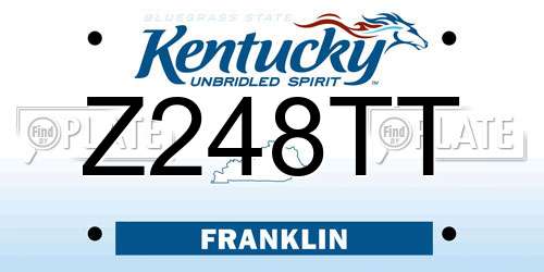 Z248TT Kentucky License Plate