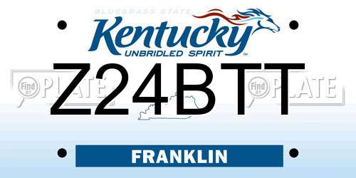 Z24BTT Kentucky License Plate