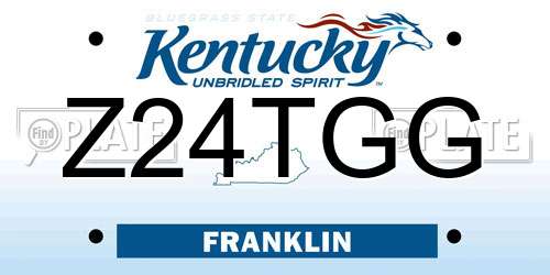 Z24TGG Kentucky License Plate