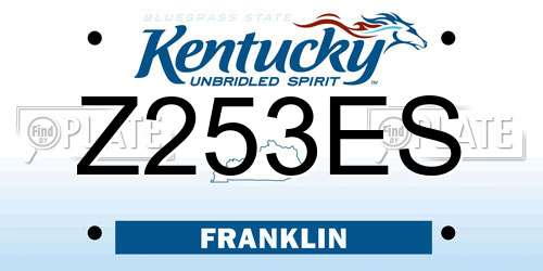 Z253ES Kentucky License Plate