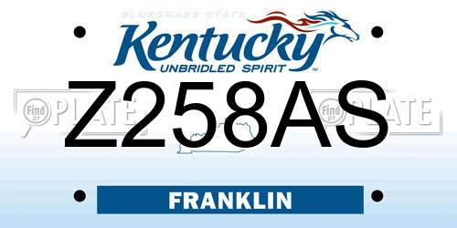 Z258AS Kentucky License Plate
