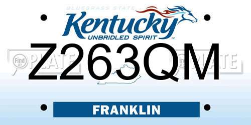 Z263QM Kentucky License Plate