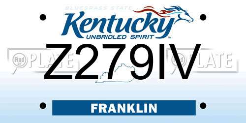 Z279IV Kentucky License Plate