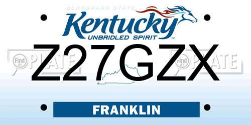 Z27GZX Kentucky License Plate