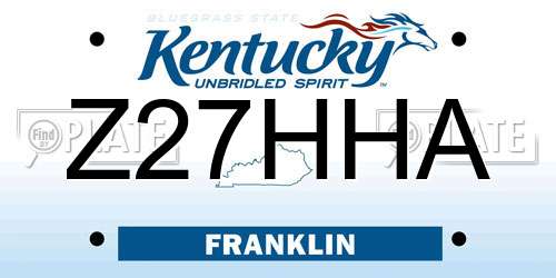 Z27HHA Kentucky License Plate