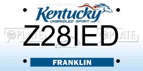 Z28IED Kentucky License Plate