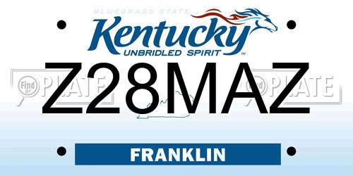 Z28MAZ Kentucky License Plate