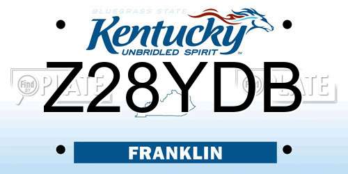 Z28YDB Kentucky License Plate