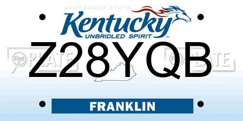 Z28YQB Kentucky License Plate