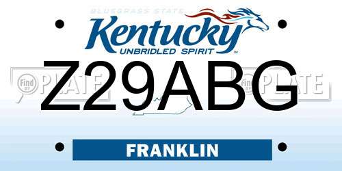 Z29ABG Kentucky License Plate